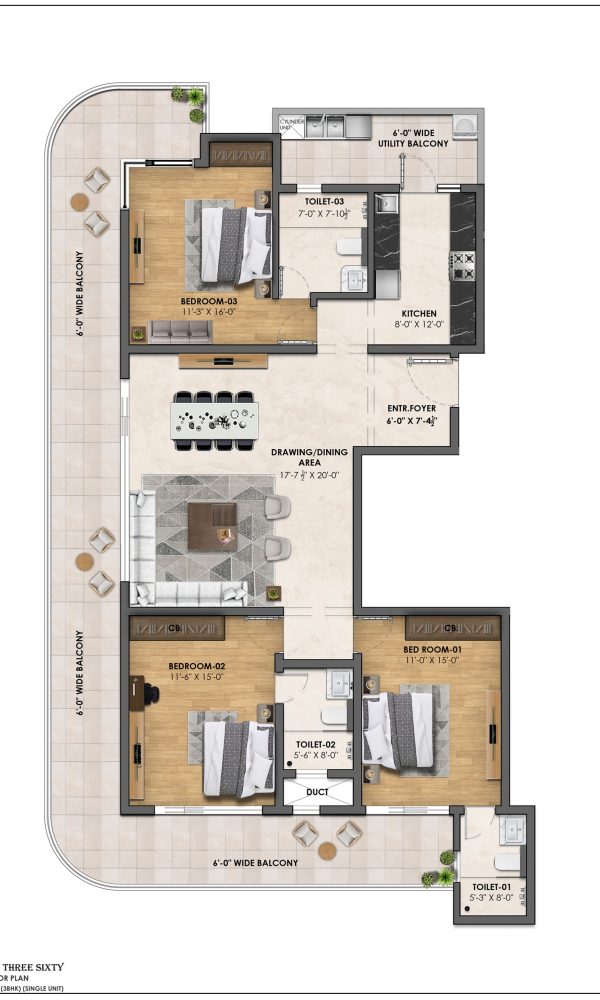 ATLANTIS 360 3 BHK FLOOR